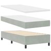 vidaXL Boxspringbett mit Matratze Hellgrau 200 x 100 cm Polyester