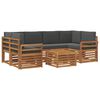 vidaXL Outdoor-Sofagarnitur mit Kissen 7 pcs Natur und Anthrazit