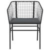 vidaXL 5-tlg. Garten-Essgruppe mit Kissen Schwarz Poly Rattan Glas