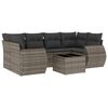 vidaXL 7-tlg. Garten-Sofagarnitur mit Kissen Grau Poly Rattan