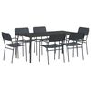 vidaXL Essgruppe 7 stk. Anthrazit 165 x 80 x 72 cm Stahl
