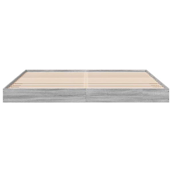 vidaXL Bettgestell ohne Matratze Grau Sonoma 180x200 cm Holzwerkstoff