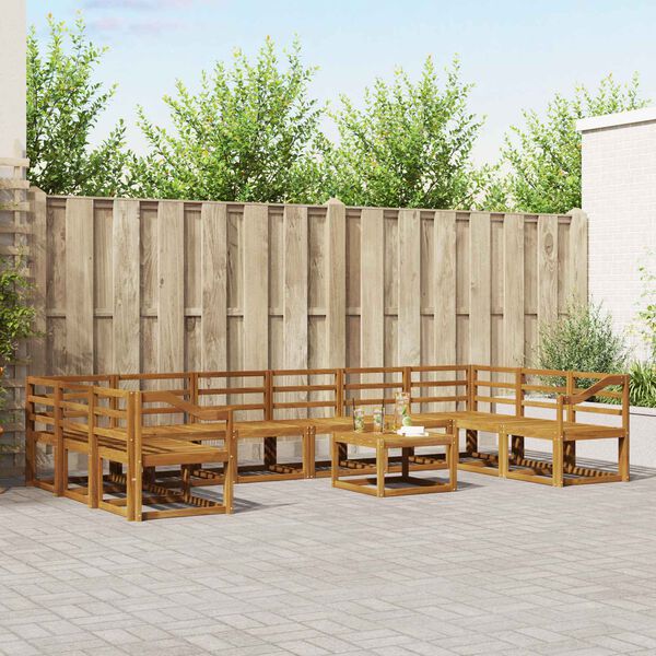 vidaXL Outdoor-Sofagarnitur 11 pcs Natur Massivholz Akazie