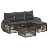 vidaXL Gartensofa-set 5 pcs Grau und Dunkelgrau Poly-Rattan