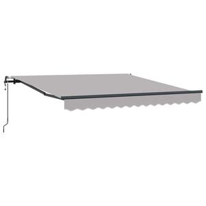 vidaXL Ausziehbare Markise Hellgrau 300 x 250 cm Stoff und Aluminium