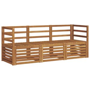 vidaXL Outdoor-Sofagarnitur 3 stk. 3-Sitzer Natur Massivholz Akazie