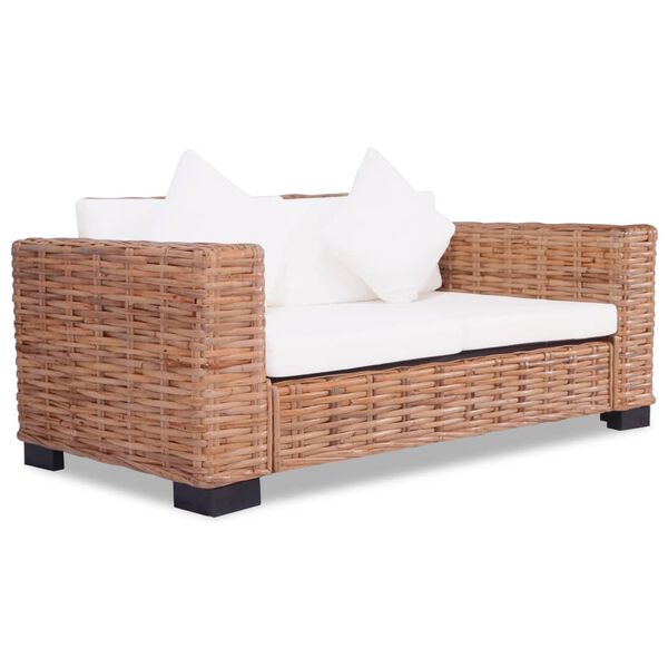 vidaXL 2-Sitzer-Sofa Nat&uuml;rliches Rattan