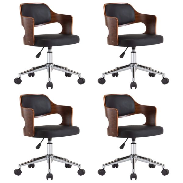 vidaXL Esszimmerst&uuml;hle 4 Stk. Drehbar Bugholz und Kunstleder