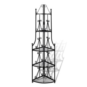 vidaXL Pflanzentreppe Blumenregal Standregal Eckregal schwarz