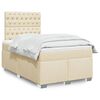 vidaXL Boxspringbett mit Matratze Creme 120x190 cm Stoff