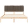 vidaXL Bettgestell mit gepolstertem Kopfteil Taupe 135 x 190 cm