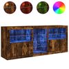 vidaXL Sideboard mit LED-Leuchten R&auml;uchereiche 162x37x67 cm