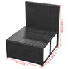 vidaXL 8-tlg. Garten-Lounge-Set mit Auflagen Poly Rattan Schwarz