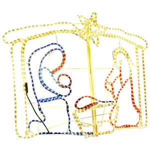 vidaXL Weihnachtskrippe Weihnachtsdekoration 240 LEDs 116x41x87 cm