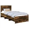 vidaXL Bettrahmen Ger&auml;ucherte Eiche 90 x 200 cm Holzwerkstoff