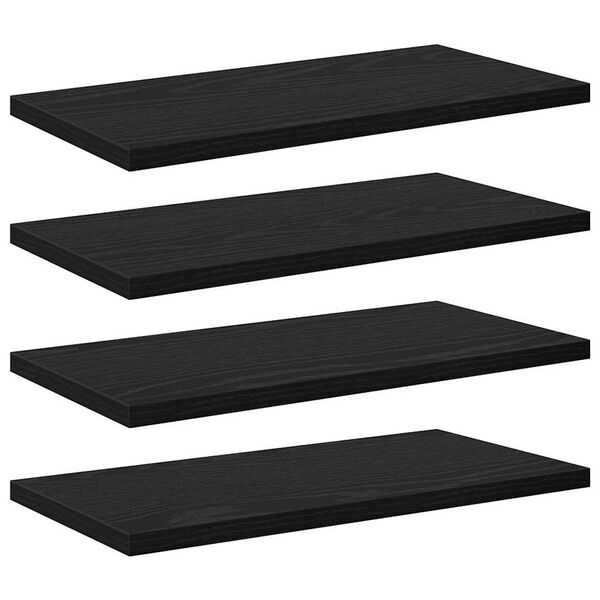 vidaXL Regalbrett 4 pcs Schwarz 40 x 20 x 1,5 cm Holzwerkstoff