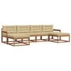 vidaXL Outdoor-Sofagarnitur mit Kissen 6 pcs Natur und Beige