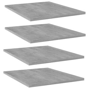 vidaXL B&uuml;cherregal-Bretter 4 Stk. Betongrau 40x50x1,5 cm Holzwerkstoff