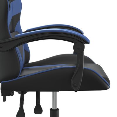 vidaXL Gaming-Stuhl Drehbar Schwarz und Blau Kunstleder