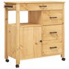 vidaXL K&uuml;chenwagen MONZA 84x40x88,5 cm Massivholz Kiefer