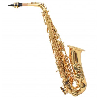 vidaXL Alt-Saxophon Gelb Messing mit Goldlack Eb