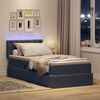 vidaXL Bett mit Stauraum und LED mit LED Dunkelgrau 90 x 190 cm Samt