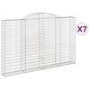 vidaXL Gabionen mit Hochbogen 7 Stk. 300x30x180/200cm Verzinktes Eisen