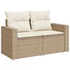 vidaXL 9-tlg. Garten-Sofagarnitur mit Kissen Beige Poly Rattan
