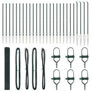 vidaXL Zaunpfosten Gr&uuml;n 50 x 1,4 m (12 x 12 mm Netz) Stahl und PVC