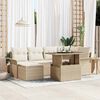 vidaXL Gartensofa-set mit Kissen 7 pcs Beige Poly-Rattan