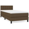vidaXL Boxspringbett mit Matratze Dunkelbraun 80x200 cm Stoff