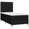 vidaXL Boxspringbett mit Matratze & LED Schwarz 90x200 cm Stoff