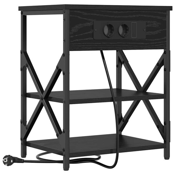 vidaXL Nachttisch Schwarz Eichen-Optik 41 x 31 x 51 cm Holzwerkstoff