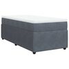 vidaXL Boxspringbett mit Matratze Dunkelgrau 80x200 cm Samt