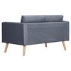 vidaXL Sofa 2-Sitzer Stoff Dunkelgrau
