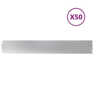 vidaXL Raseneinfassung 50 Stk. 15 x 103 cm Verzinkter Stahl Silber