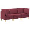 vidaXL Modular Sofa Set mit Stauraum 3 stk. Weinrot Stoff