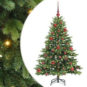 vidaXL K&uuml;nstlicher Weihnachtsbaum mit 150 LEDs Gr&uuml;n 150 cm PE und PVC