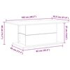 vidaXL Couchtisch Schwarz Eichen-Optik 102 x 55,5 x 40 cm