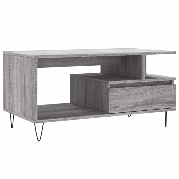 vidaXL Couchtisch Grau Sonoma 90x49x45 cm Holzwerkstoff