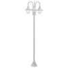 vidaXL Garten-Pollerleuchte E27 220 cm Aluminium 3-Laterne Wei&szlig;