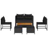 vidaXL Gartensofa-set mit Kissen 6 pcs Schwarz Poly-Rattan