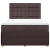 vidaXL Boxspringbett mit Matratze Dunkelbraun 140x190 cm Stoff