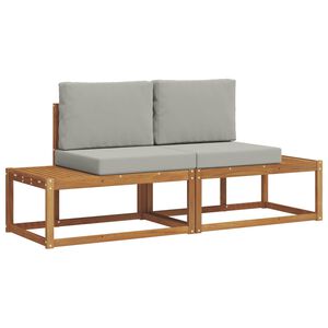 vidaXL Outdoor-Sofagarnitur 2 stk. 2-Sitzer Natur und Hellgrau