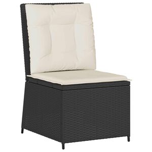 vidaXL Garten-Sofa mit Kissen Schwarz und Cremewei&szlig; Poly-Rattan