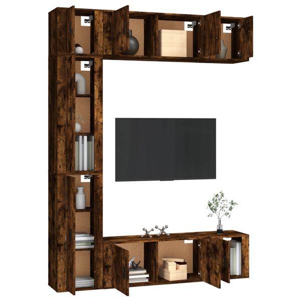 vidaXL 7-tlg. TV-Schrank-Set R&auml;uchereiche Holzwerkstoff