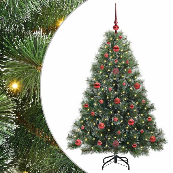 vidaXL Künstlicher Weihnachtsbaum mit 150 LEDs Grün 120 cm PE und PVC