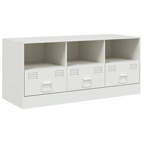 vidaXL TV-Schrank Wei&szlig; 99x39x44 cm Stahl