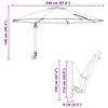 vidaXL Gartenparasol Anthrazit und Schwarz 248 x 248 x 148 cm