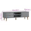 vidaXL TV-Schrank MOLDE Grau 158x40x49 cm Massivholz Kiefer